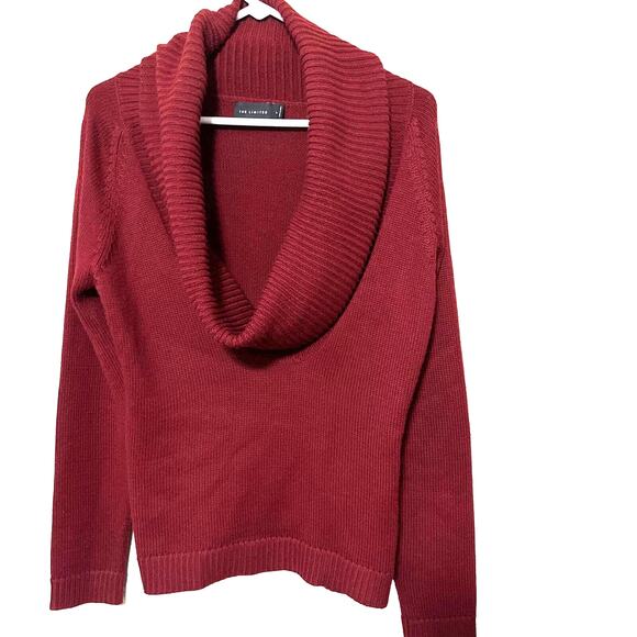 The Limited Sweater Womens Large Red Cowl Neck Long Sleeve Knit Wool Blend - Picture 1 of 5